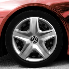 PackGar Volkswagen Polo 14 Inç Uyumlu Jant Kapağı Amblemli Gri 4'lü Takım 118