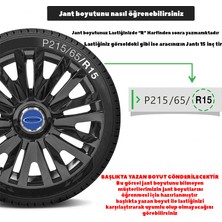 Ford Connect 15 Inç Jant Kapağı Amblemli Piano Black 4'lü Takım 209