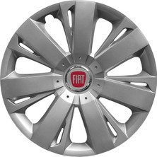 PackGar Fiat Punto 15 Inç Uyumlu Jant Kapağı Amblemli Gri 4 Adet 1 Takım 114