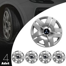 PackGar Mitsubishi Carisma 14 Inç Uyumlu Jant Kapağı Amblemli Gri 4 Adet 1 Takım 103
