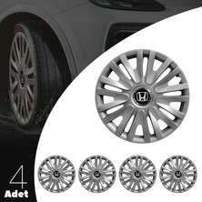 PackGar Honda Jazz 15 Inç Uyumlu Jant Kapağı Amblemli Gri 4'lü Takım 124