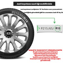 PackGar Kia Carens 15 Inç Jant Kapağı Amblemli Gri 4 Adet 1 Takım 121