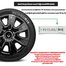 PackGar Renault Clio 1 13 Inç Uyumlu Jant Kapağı Amblemli Piano Black 4'lü Takım 204