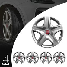 PackGar Fiat Linea 15 Inç Jant Kapağı Amblemli Gri 4 Adet 1 Takım 119