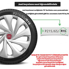 PackGar Fiat Palio 14 Inç Uyumlu Jant Kapağı Amblemli Gri 4'lü Takım 129