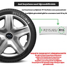 Opel Corsa D 16 Inç Jant Kapağı Amblemli Gri 4'lü Set 120
