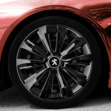 Peugeot Partner 16 Inç Uyumlu Jant Kapağı Amblemli Piano Black 4 Adet 1 Takım 214