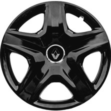 PackGar Renault Clio 4 16 Inç Uyumlu Jant Kapağı Amblemli Piano Black 4 Adet 1 Takım 203