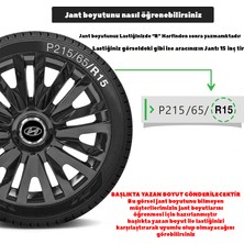 Hyundai Accent Era 14 Inç Uyumlu Jant Kapağı Amblemli Piano Black 4'lü Takım 208