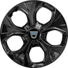 PackGar Dacia Logan 15 Inç Jant Kapağı Amblemli Piano Black 4'lü Takım 212
