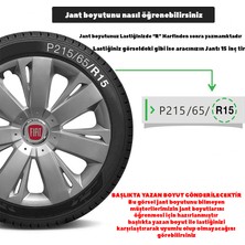 PackGar Fiat Doblo 15 Inç Uyumlu Jant Kapağı Amblemli Gri 4'lü Takım 114