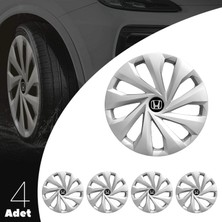 Honda Civic 15 Inç Uyumlu Jant Kapağı Amblemli Gri 4 Adet 1 Takım 130