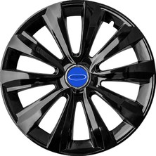 Ford Custom 16 Inç Uyumlu Jant Kapağı Amblemli Piano Black 4'lü Takım 214