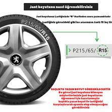 Peugeot 15 Inç Jant Kapağı Amblemli Gri 4'lü Set 119