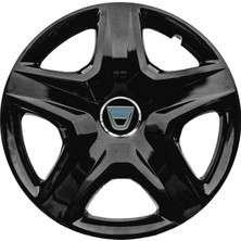PackGar Dacia Logan 16 Inç Jant Kapağı Amblemli Piano Black 4 Adet 1 Takım 203
