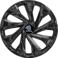 PackGar Skoda Forman 15 Inç Uyumlu Jant Kapağı Amblemli Piano Black 4 Adet 1 Takım 217