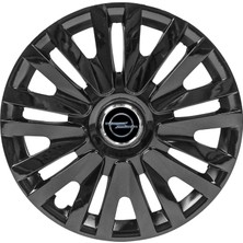 Opel Corsa B 14 Inç Jant Kapağı Amblemli Piano Black 4'lü Set 208