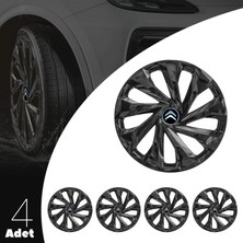 Citroen C4 15 Inç Jant Kapağı Amblemli Piano Black 4'lü Set 217