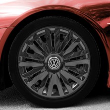 PackGar Volkswagen Jetta 13 Inç Jant Kapağı Amblemli Piano Black 4'lü Takım 207