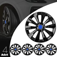 Ford Fiesta 16 Inç Jant Kapağı Amblemli Piano Black 4'lü Set 214