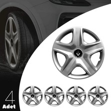 PackGar Renault Kangoo 15 Inç Jant Kapağı Amblemli Gri 4'lü Set 119