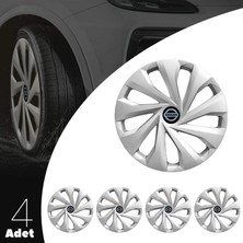 PackGar Nissan Micra 15 Inç Jant Kapağı Amblemli Gri 4'lü Set 130