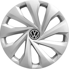 Volkswagen Polo 15 Inç Jant Kapağı Amblemli Gri 4'lü Set 130