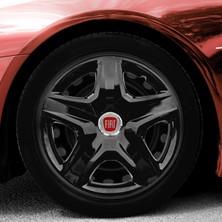 PackGar Fiat Linea 15 Inç Jant Kapağı Amblemli Piano Black 4'lü Set 202