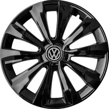 Volkswagen Jetta 16 Inç Jant Kapağı Amblemli Piano Black 4'lü Set 214