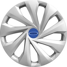 PackGar Ford Fiesta Van 14 Inç Uyumlu Jant Kapağı Amblemli Gri 4'lü Takım 129