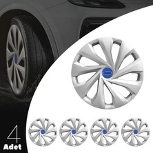 PackGar Ford Fiesta Van 14 Inç Uyumlu Jant Kapağı Amblemli Gri 4'lü Takım 129