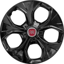 PackGar Fiat Punto 15 Inç Jant Kapağı Amblemli Piano Black 4 Adet 1 Takım 212