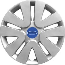 PackGar Ford Fiesta Van 15 Inç Uyumlu Jant Kapağı Amblemli Gri 4'lü Takım 106