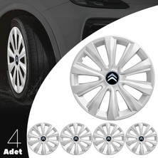 PackGar Citroen C3 16 Inç Jant Kapağı Amblemli Gri 4 Adet 1 Takım 143