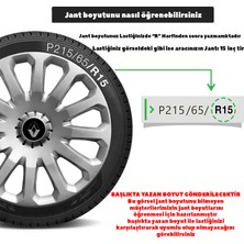 PackGar Renault Laguna 15 Inç Uyumlu Jant Kapağı Amblemli Gri 4 Adet 1 Takım 121