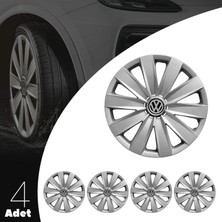 PackGar Volkswagen Caddy 16 Inç Uyumlu Jant Kapağı Amblemli Gri 4 Adet 1 Takım 132