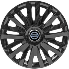 PackGar Nissan Micra 14 Inç Jant Kapağı Amblemli Piano Black 4'lü Takım 208