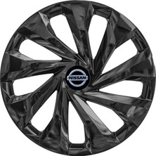 Nissan Micra 14 Inç Jant Kapağı Amblemli Piano Black 4'lü Set 216