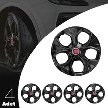 PackGar Fiat Tempra 13 Inç Uyumlu Jant Kapağı Amblemli Piano Black 4 Adet 1 Takım 210