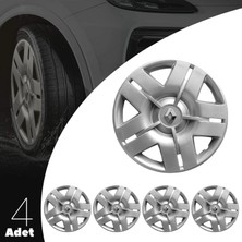 PackGar Renault Kangoo 14 Inç Uyumlu Jant Kapağı Amblemli Gri 4'lü Takım 103
