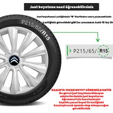 PackGar Citroen C5 16 Inç Jant Kapağı Amblemli Gri 4'lü Takım 143