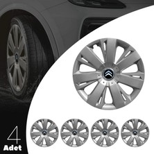 PackGar Citroen C1 15 Inç Jant Kapağı Amblemli Gri 4'lü Set 114