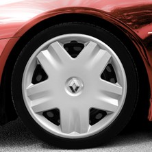 Renault Clio 2 14 Inç Jant Kapağı Amblemli Gri 4'lü Set 140
