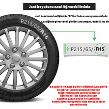 PackGar Citroen C15 13 Inç Jant Kapağı Amblemli Gri 4'lü Set 134