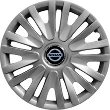 Nissan Primera 15 Inç Uyumlu Jant Kapağı Amblemli Gri 4 Adet 1 Takım 124