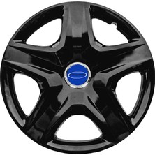PackGar Ford Mondeo 16 Inç Uyumlu Jant Kapağı Amblemli Piano Black 4 Adet 1 Takım 203