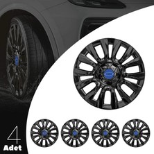 PackGar Ford Focus 15 Inç Uyumlu Jant Kapağı Amblemli Piano Black 4 Adet 1 Takım 206