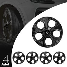 PackGar Renault Clio 5 15 Inç Jant Kapağı Amblemli Piano Black 4'lü Set 212