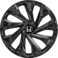PackGar Honda Civic 15 Inç Uyumlu Jant Kapağı Amblemli Piano Black 4'lü Takım 217