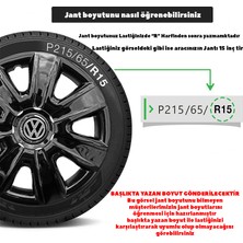 PackGar Volkswagen Touran 13 Inç Jant Kapağı Amblemli Piano Black 4'lü Set 204